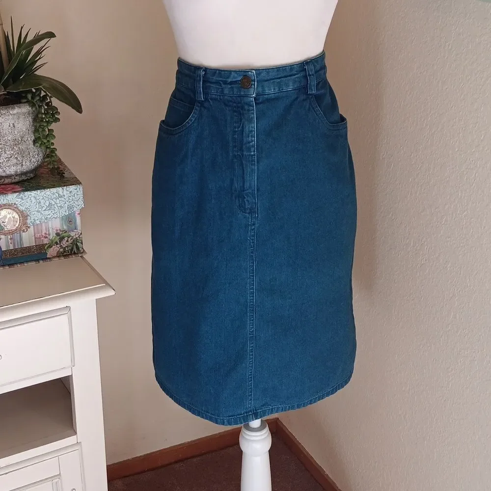 Talbots Denim Skirt. Coastal Cowgirl. Classic.
